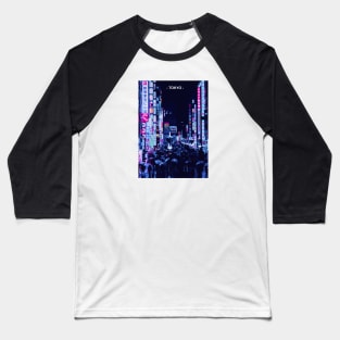 Tokyo Street Neon Synthwave Baseball T-Shirt